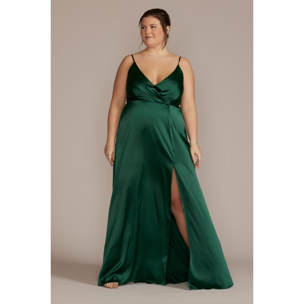 PLUS SIZE WOMEN'S FORMAL DRESS Stretch Charmeuse Cowl Back Dress NWOT